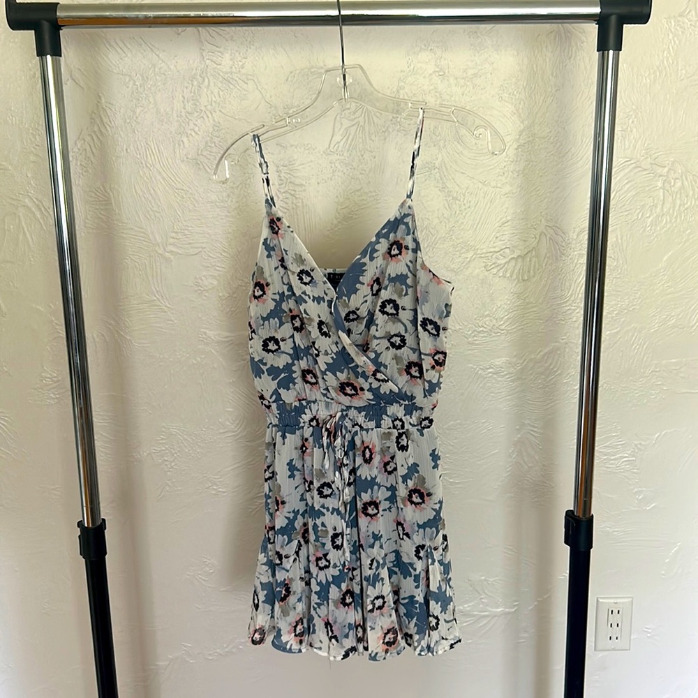 Blue Floral Romper, Medium